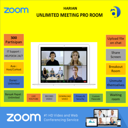 Paket seharian Zoom Pro – Meeting ID Room 300p